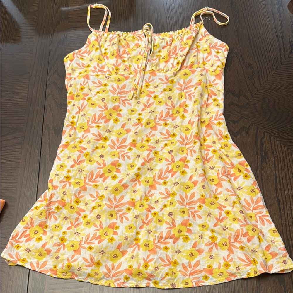 Forever 21 Yellow and Orange Floral Mini Dress